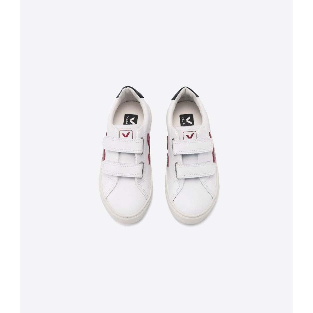 Veja ESPLAR LEATHER Tenisky Detske White/Black/Red | SK 819MQZ